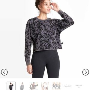 JoyLab acid washed snake print crewneck sweatshirt